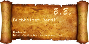 Buchholzer Benő névjegykártya